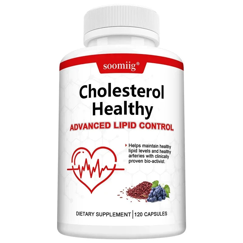 Cholesterol Supplements, Red Yeast Rice & Grape Seed Extract, Supports Heart Health, Cholesterol Balance, Skin & Eye Wellness