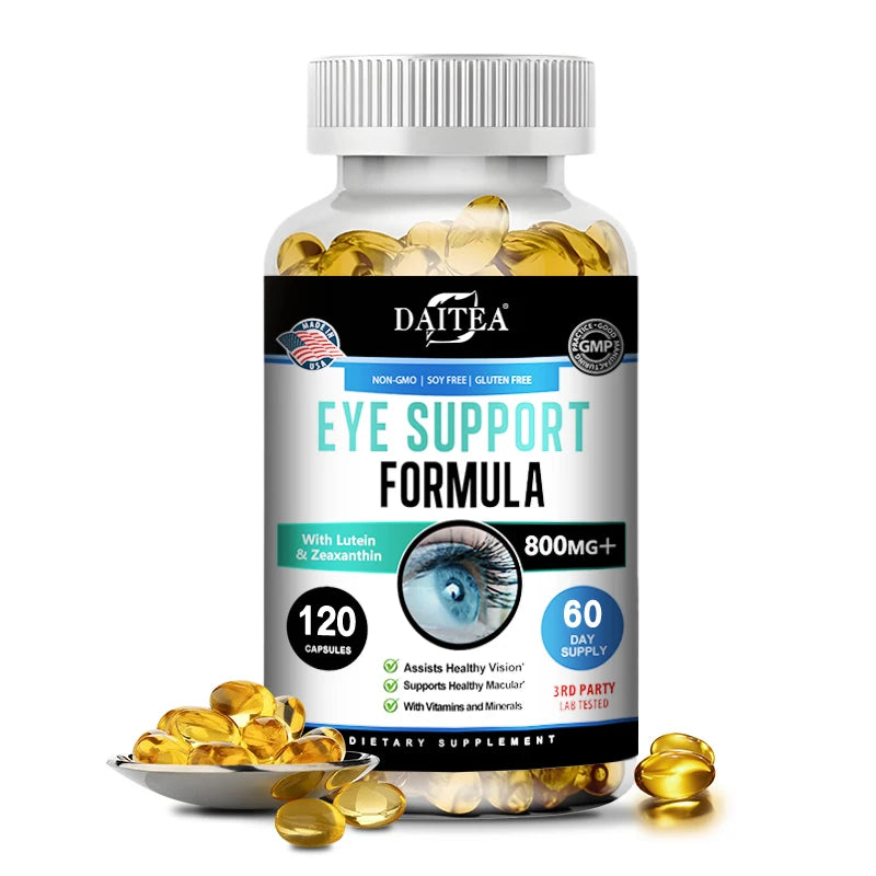 Eye Vitamins with Lutein and Bilberry Extract Capsules - Lutein Blend for Eye Fatigue, Dry Eyes and Vision Health United States 120count