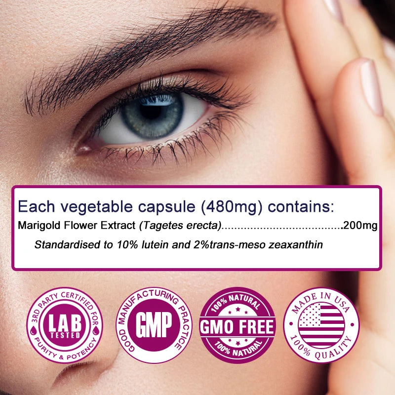 Calendula Officinalis Flower Extract - Providing Lutein, Natural Product, Supports Eye Health, 120 Capsules