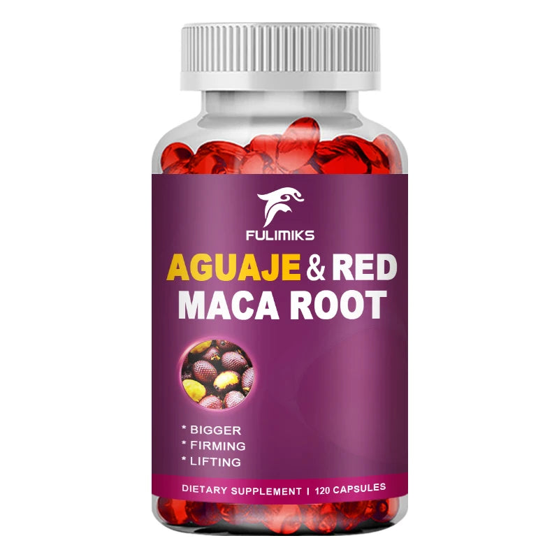 Aguaje Supplement Red Maca Root Extract Capsules Enhances Curves, Firms, Sculpting, Supports Buttocks and Immune Health 1 Bottles United States
