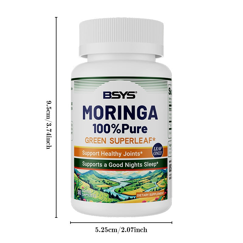 Moringa Capsules Antioxidant & Anti-Inflammatory Support Blood Sugar Health Aid Cholesterol Balance Formula Heart Wellness Support Immune Boost & Natural Defense Daily Superfood Supplement