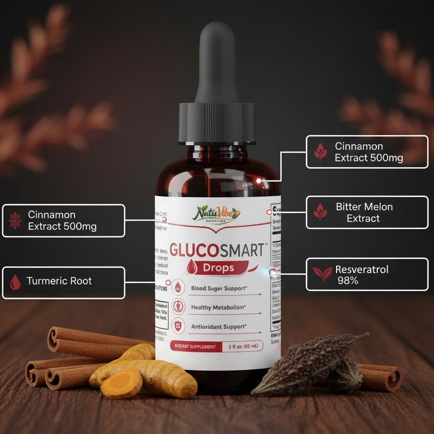 GlucoSmart Drops 2-Pack | Blood Sugar Support Supplement | 2 x 60ml