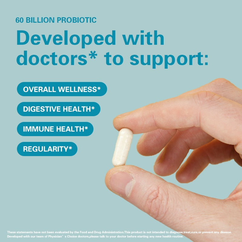 60 Billion CFU Probiotic Capsules Acid-Resistant Stomach-Resistant Formula Intestinal Delivery Technology Digestive & Immune Health Support Daily Gut Wellness Supplement