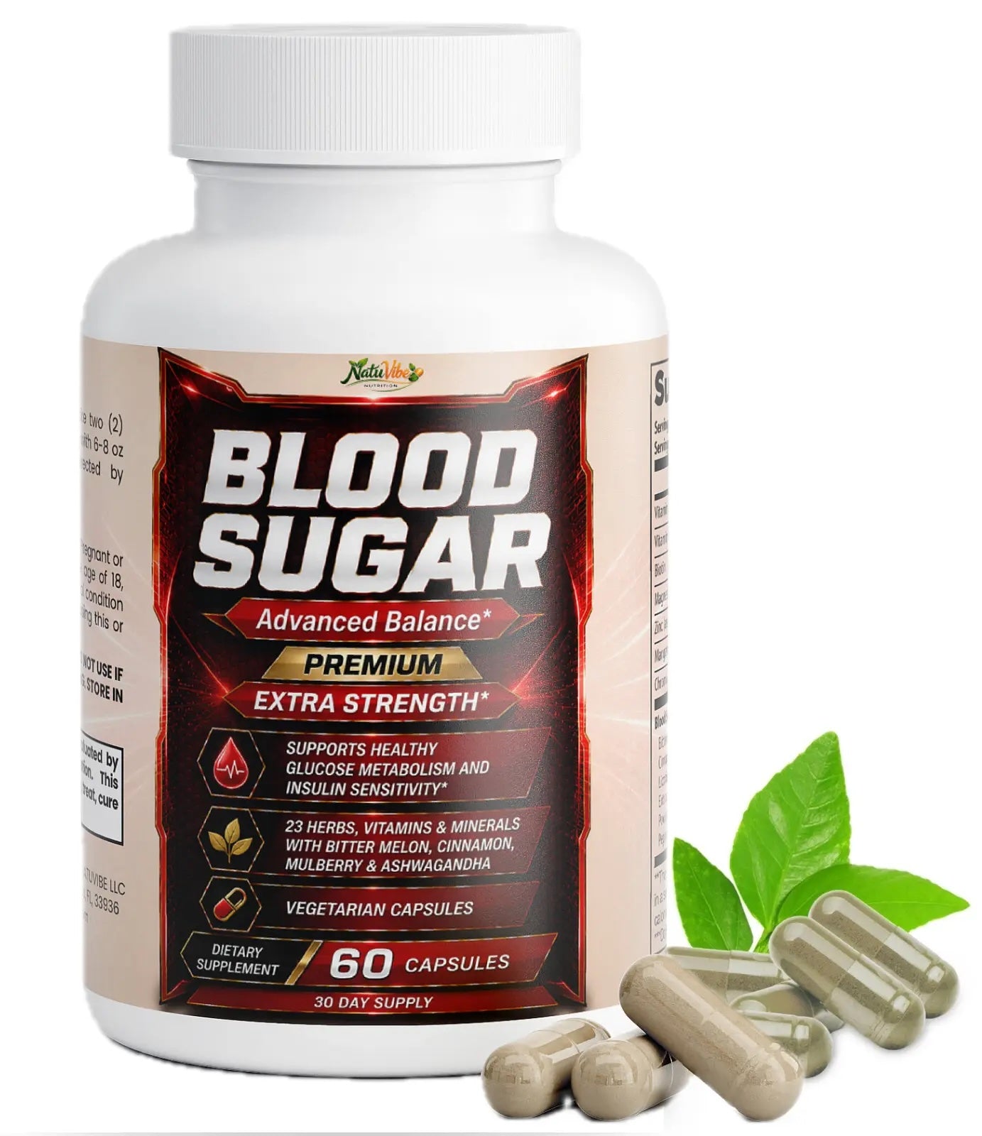 Blood Sugar Advanced Balance – Premium Extra Strength Glucose Support | Bitter Melon, Cinnamon & Ashwagandha | 60 Caps