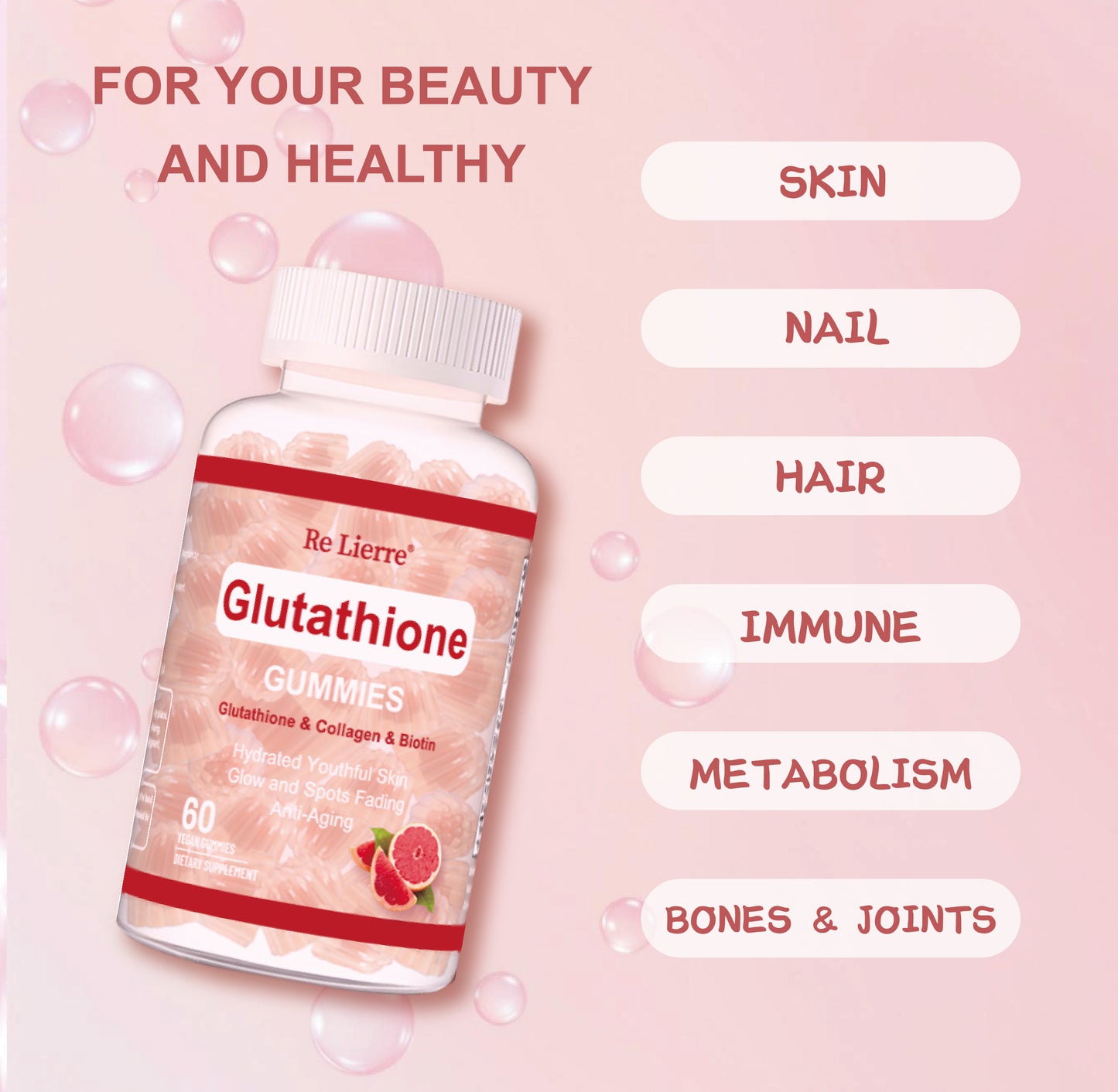 Glutathione Collagen Gummies Grapefruit Flavor