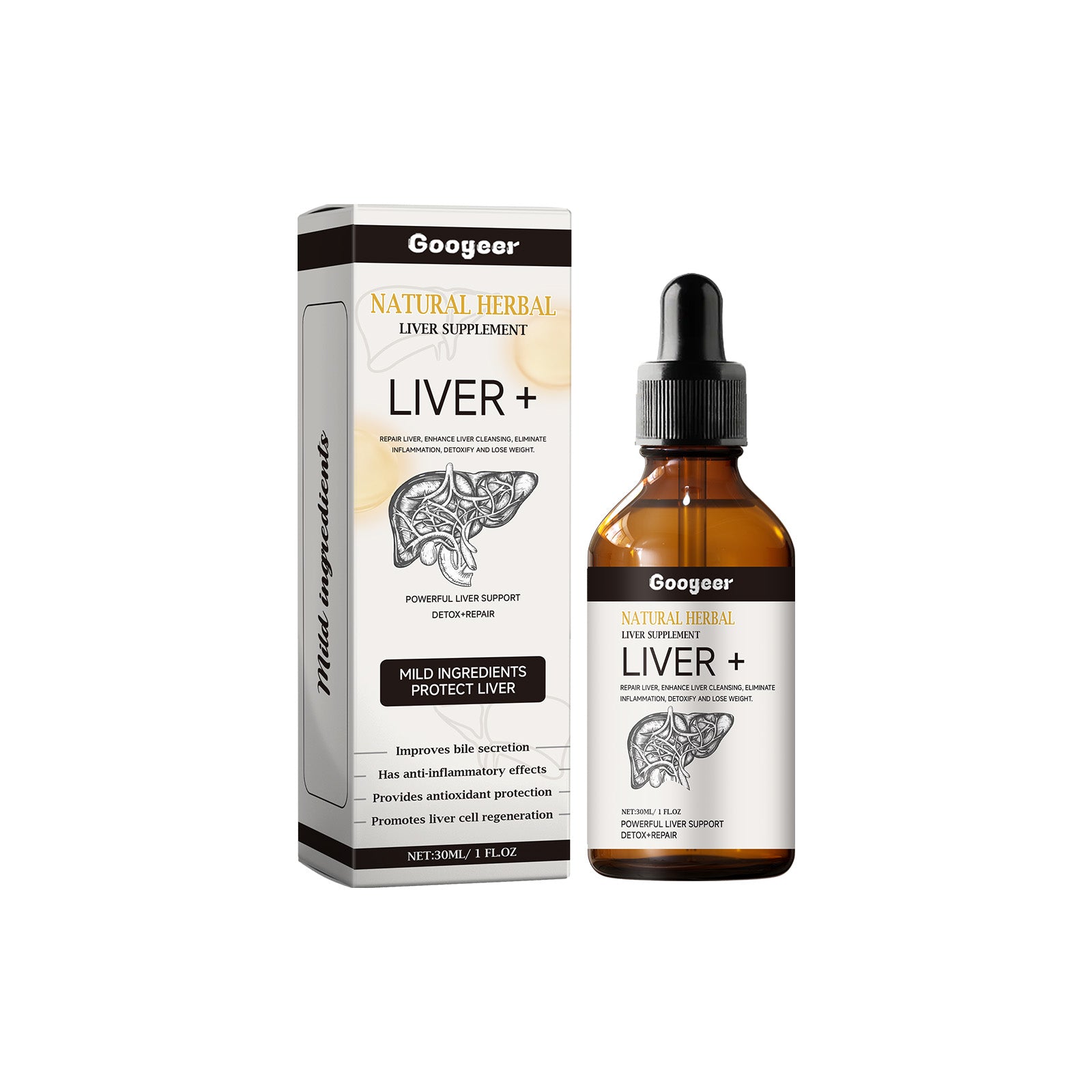 Liver+ Natural Herbal Supplement – Powerful Liver Support for Detox, Repair & Protection | 30ml / 1 fl oz