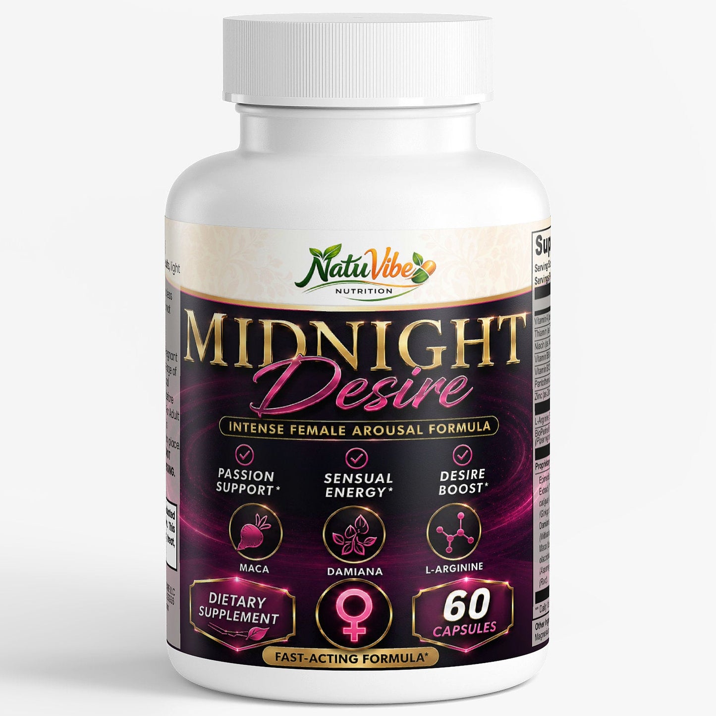 Midnight Desire Female Libido Supplement with Maca & L-Arginine, 60 Capsules